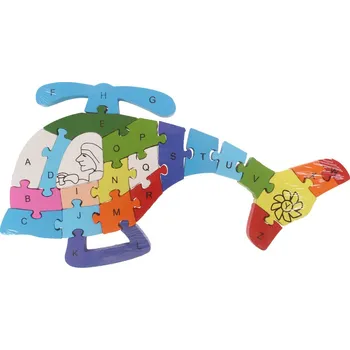 Dřevěná hračka Vzdělávací dřevěné puzzle-Vrtulník