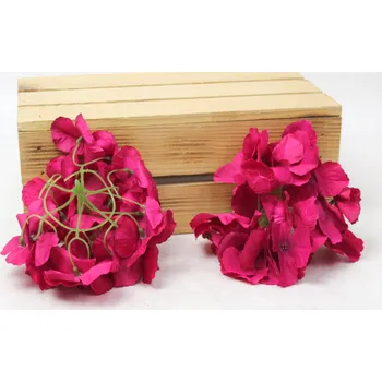 umělá květina Hlavička HORTENSJA 15 cm tmavě růžová - 1 ks (II. TŘÍDA)