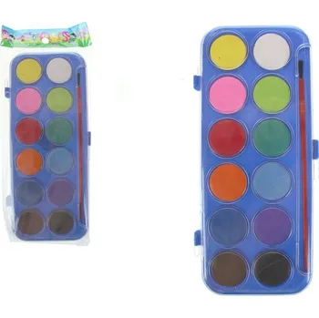 Vodová barva Vodové barvy na paletě s štětcem, sada 12 barev 21x9 cm 5902605844216