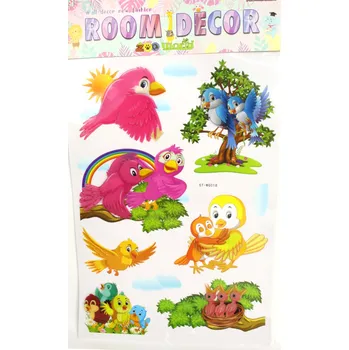 Samolepící dekorace Nálepky na zeď 8D PTÁČCI na blistru 60x35 cm