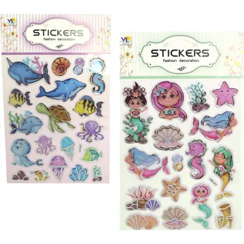 samolepka Nálepky pro děti Puffy OCEAN metalizované okraje na blistru 24x15 cm MIX VZORŮ - 1 blistr