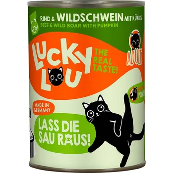 Krmivo pro kočku Lucky Lou Lifestage Adult hovězí a kančí maso 24× 400 g