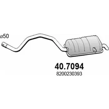 Zadní díl výfuku Zadní tlumič výfuku ASSO 40.7094
