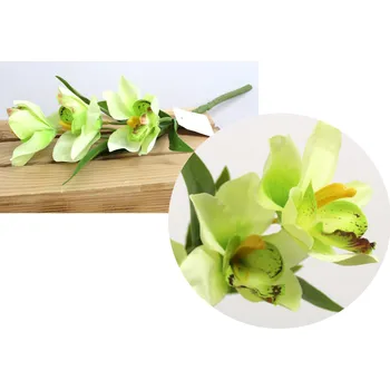 umělá květina Květina STORCZYK, ORCHIDEA výška 38 cm (3 květy 12 cm) světle ZELENÁ