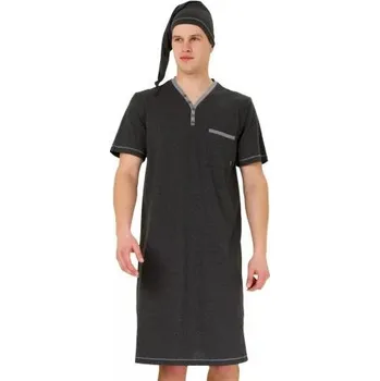 Pánská noční košile Pánská noční košile Bonifacy 357/01 HOTBERG grafit (šedá) 3XL