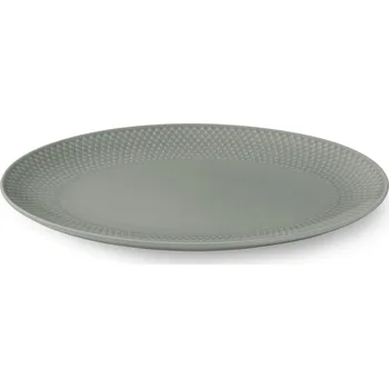 Talíř Lyngby, Oválný talíř Rhombe Earth, 28,5 cm, šedozelený - Formadore