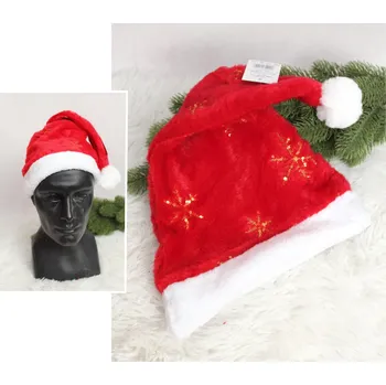 Pokrývka hlavy Čepice MIKOŁAJA velurová se sněhovými vločkami 43x29 cm - 1 ks