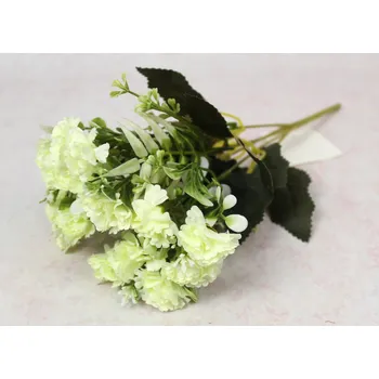 umělá květina Kytice KARÉTKY výška 32 cm, 5 stonků (15 květů 3x1 cm) SMETANOVÁ