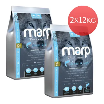 Krmivo pro psa Marp Natural Senior and Light - s bílou rybou 2 x 12kg