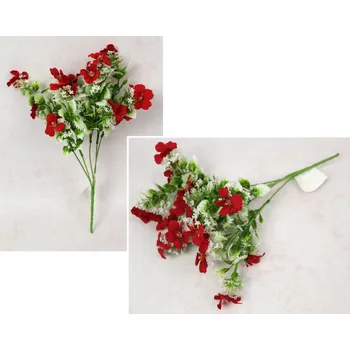 umělá květina Kytice AZAILA výška 33 cm, 5 stonků (květ 4x1 cm) ČERVENÁ