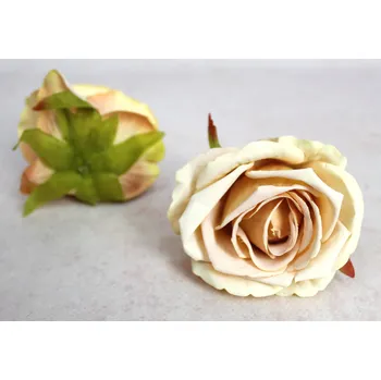 umělá květina Květní hlava RŮŽE 10x6,5 cm ČAJOVÁ