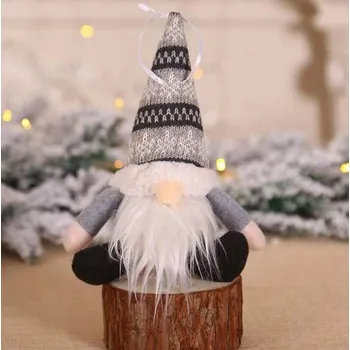 Vánoční dekorace Vánoční maskot, přívěsek SKRZAT SZARY sedící 20 cm #A