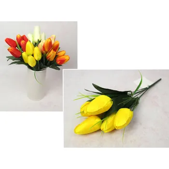 umělá květina Kytice TULIPÁN výška 35 cm, 6 stonků (6 květů 6x3,5 cm) MIX BAREV