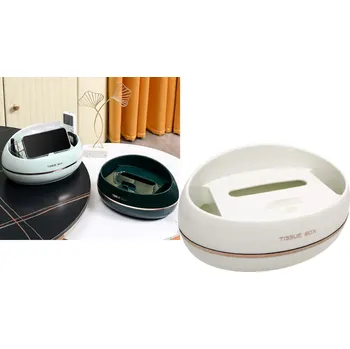 Úložný box Krabice na kapesníky, organizér na dálkové ovladače s podstavcem na telefon 26,5x19,5x13 cm BÍLÁ