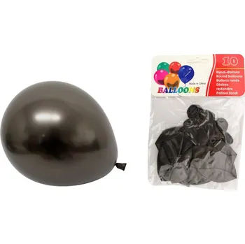 Latexové balóny 12 palců metalizované ČERNÉ sada 10 ks cca 30 cm 35 g