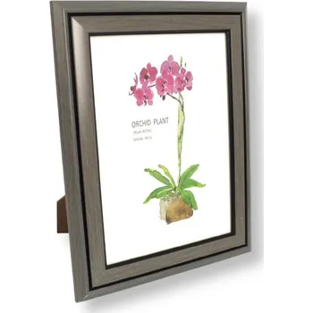 Rám na obraz Rámeček na fotografie GRAFITOWA s černým pruhem 20x15 cm