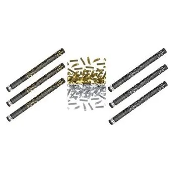 Konfeta SADA Konfety 60 cm ZLATÉ - STŘÍBRNÉ metalické - Silvestr - 6 ks