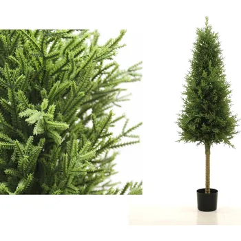 Vánoční stromek Vánoční stromek CHOINKA silikonový na kmeni v černém květináči 150 cm ZELENÝ