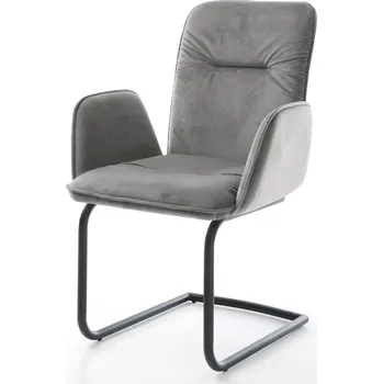 Jídelní židle DELIFE Jídelní židle Vinja-Flex samet šedá jídelní židle kulatá černá