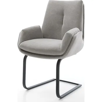 Jídelní židle DELIFE Jídelní židle Clea-Flex tkanina Měkký šedá jídelní židle plochá černá