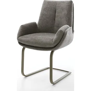 Jídelní židle DELIFE Jídelní židle Clea-Flex bouclé měkký tmavě béžová jídelní židle plochý titanová barva