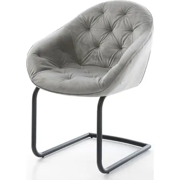 Jídelní židle DELIFE Jídelní židle Gaio-Flex samet šedá jídelní židle kulatá černá