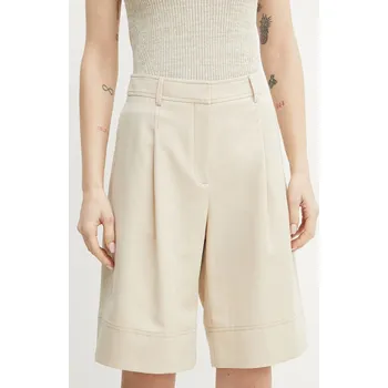 Šortky s příměsí lnu BOSS Orange 50546217 béžová 80X, vel. 40