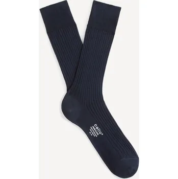 Celio Vysoké ponožky Jiunecosse z bavlny fil d'Ecosse 1042622 Tmavě modrá 43-44