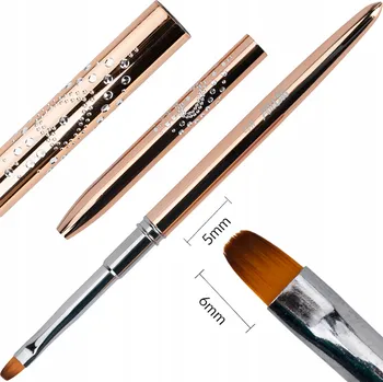 Kosmetický štětec Štětec na gel oválný AlleLac kovový Č. 4