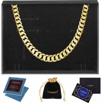 Řetízek ZLATÝ ŘETÍZEK PÁNSKÝ 585 PANCR 50 cm PLNÝ KOVANÝ ŠIROKÝ 4,1 mm STŘÍBRO 925