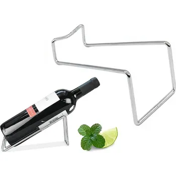 Stojan na víno Jednoduchý stojan na víno 19x8x7,5 cm stříbrný