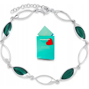 Náramek Stříbrný náramek s malachitem, dámský, s malachity stříbro 925