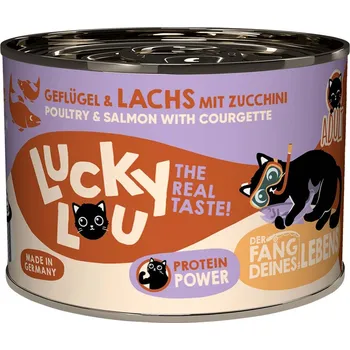 Krmivo pro kočku Lucky Lou Lifestage Adult drůbež a losos 6 × 200 g