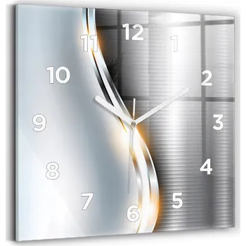 Hodiny Skleněné hodiny tvrzené Moderní nástěnné hodiny Kovová abstrakce 30x30