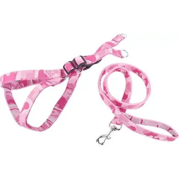 Postroj pro psa XXL Postroj kamufláž růžový 70 - 90 cm