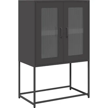 Ložnice Vysoká komoda černá 68x39x107 cm ocelová