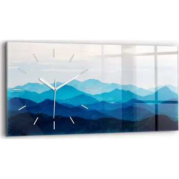 Hodiny Nástěnné hodiny kulatý dekorativní klasické kuchyňské 60x30 cm Akvarel hory