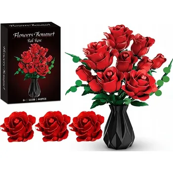 ostatní stavebnice SADA STAVEBNÍCH STAVEBNICE 403 DÍLŮ DÁREK ČERVENÉ RŮŽE DÁRKOVÁ