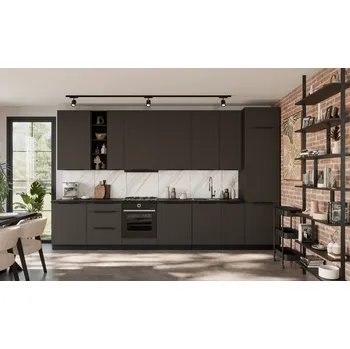 Kuchyňská linka Kuchyňská linka 390 cm Aria 2 - Černá + GR Graphite AFM