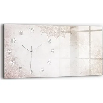 Hodiny Minimalistické Skleněné Nástěnné Hodiny s S Potiskem Dekorativní Vzor 60x30 cm
