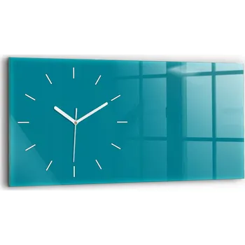 Hodiny Moderní skleněné nástěnné hodiny s potiskem horizontální 60x30 cm, Mořská barva