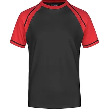 Pánská móda James&Nicholson Pánské Raglan- Tričko Barva: black, Velikost: XXL G_JN010