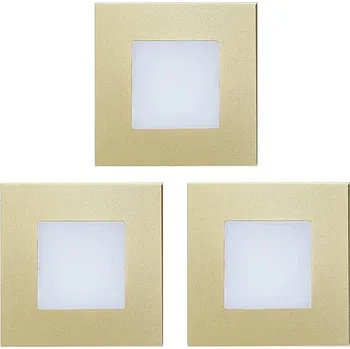 Žárovka Luxera Prezent Step light set 3 ks LED 1 W, schodišťové zápustné světlo, gold
