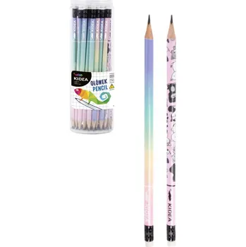 Grafitová tužka KIDEA Trojúhelníkový tužka s potiskem ZWIERZAKI-TĘCZA 18 cm - 1 ks