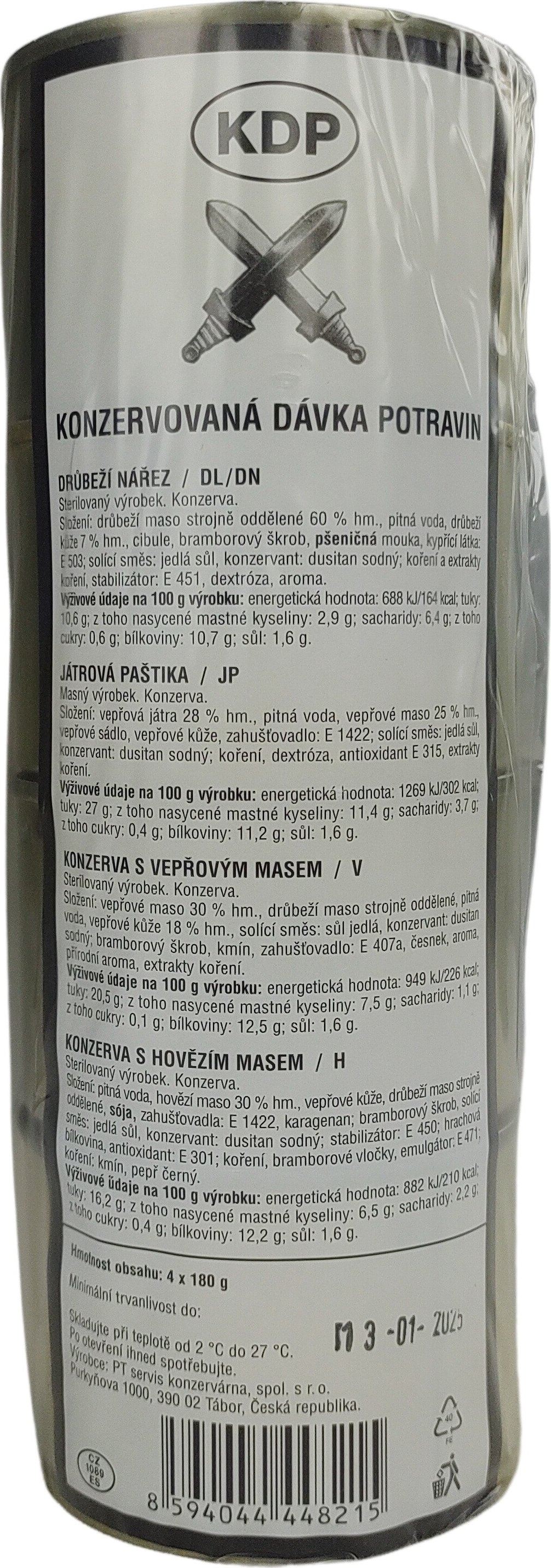 ARMÁDNÍ ORIGINÁL AČR KDP konzervovaná dávka potravin AČR originál