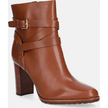 Dámské kozačky Kožené kotníkové boty Lauren Ralph Lauren Cllns Bt Hl 802974385001.200 hnědá 88X, EUR 40