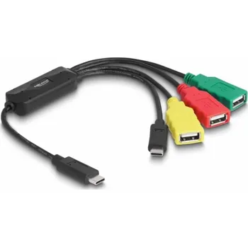 USB hub Delock 64203 Víceportový USB-C® rozbočovač (USB 3.2 Gen 1) vícebarevná