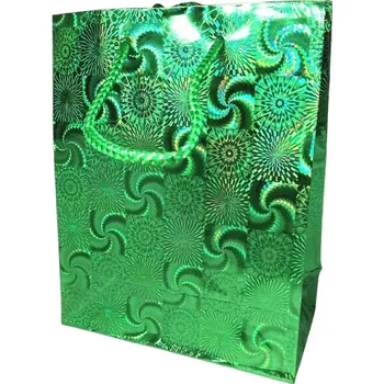 Dárková taška Dárková taška zelená lesklá 14 x 12 cm