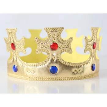 Karnevalový doplněk Koruna KRÁLOVNY, KRÁLE narozeniny, párty, ples 18x9 cm ZLATÁ