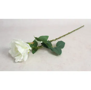 umělá květina Květ RŮŽE výška 56 cm (květ 11x7 cm) BÍLÁ